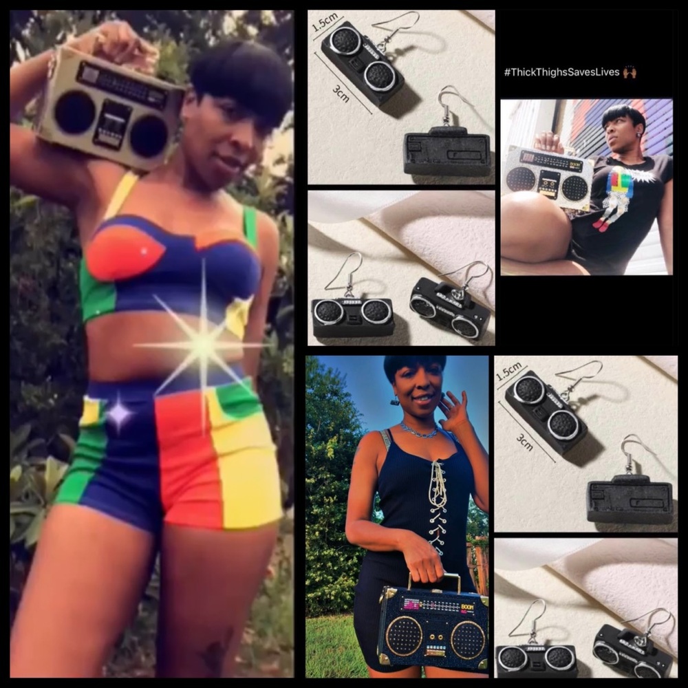 #DEMaccessories #BoomBoxDropEarrings
